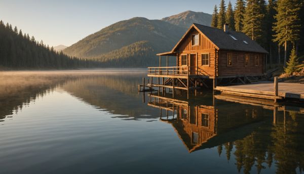 Flter sur l'eau dans une cabane sur pilotis douce