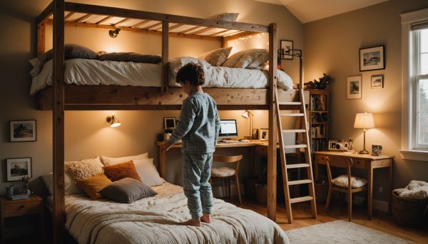Monter à l'échelle pour rejoindre son lit douillet